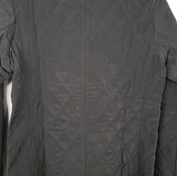 Susan Graver Black Lightweight Quilt Stitch Button Up Water Resistant Coat Sz M. - Picture 10 of 12
